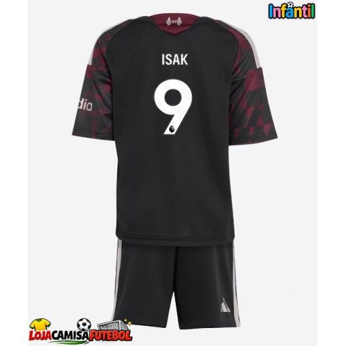 Camisa de Futebol Liverpool Alexander Isak #9 Equipamento Alternativo Infantil 2026-27 Manga Curta (+ Calças curtas)